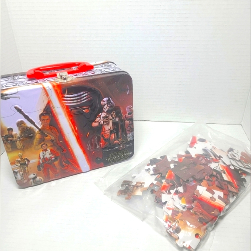 Star Wars The Force Awakens Collectible Tin Lunch Box with 100 piece Puzzle